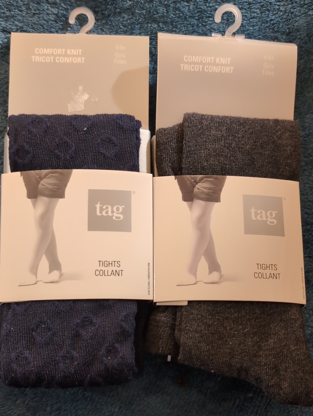 Tag Comfort Knit Tights - Navy & Charcoal